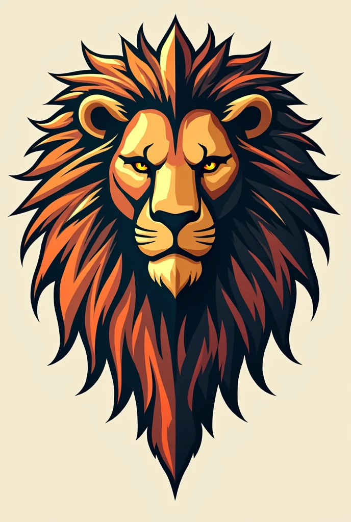 Logo of a lion with geometric figures