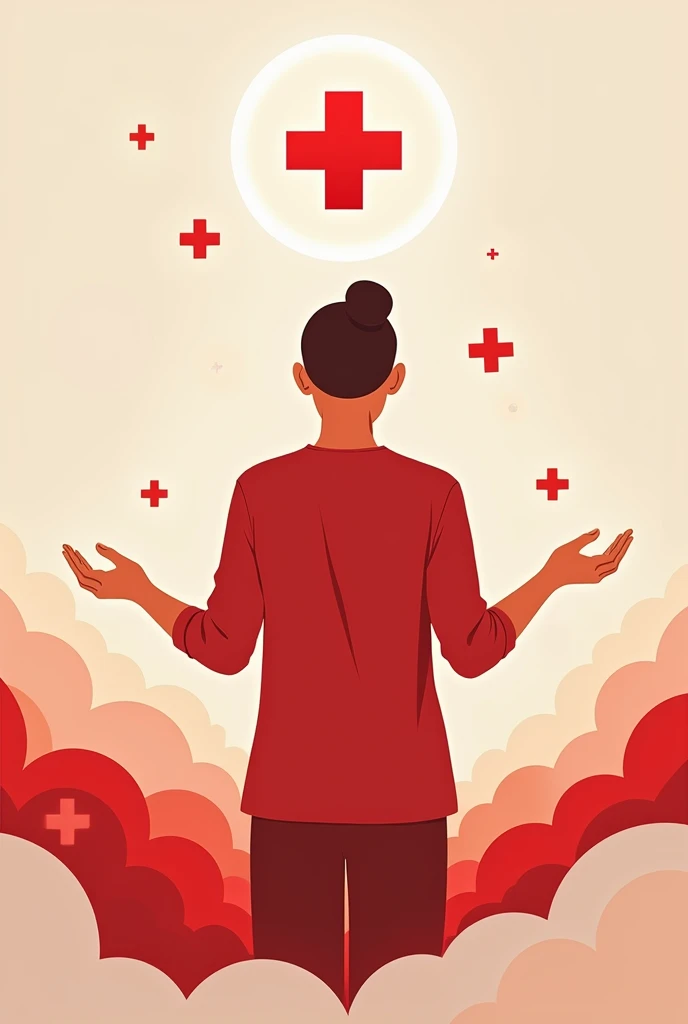 Poster, red cross society, no text, relief works, blood donation, creative