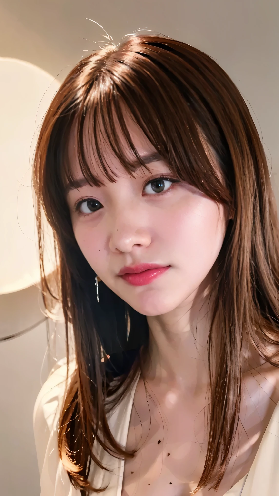 Everything modern:1.66, Cute Japanese Women Photos, smile, 20-year-old, Oil and hair palm for one-length straight hair:1.55, (photo Realistic:1.4), (hyper Realistic:1.4), (Realistic:1.3), (Smoother lighting:1.05), (Improving the quality of cinema lighting:0.9), 32K, 1 girl,20-year-oldの女の子, Realistic lighting, Backlight, The light shines on your face, Ray Tracing, (Bright light:1.2), (Improvement of quality:1.4), (Highest quality Realistic textured skin:1.4), fine grain, Detailed face,(smile:0), (Emphasis on face close-up:1.3), (Enhances the beauty of skin texture:1.1),((Extremely precise and accurate anatomy:1.0)), (Enhances the beauty of skin texture:1.1), Clean and glowing skin, mesh, thin:1.2, (Realistic:1.3), Realisticなライティング, (Smoother lighting:1.05), 32K, One Japanese woman, fine grain, Detailed face, (Film Grain:1.1),(Accentuates body lines:1.1), High resolution, Natural look, Kind eyes, Improves hair quality, Delicate light and shadow, Transparent muscles, Graceful pose, Beautiful Eyes, Sharp details, Soft light reflection, Beautiful contours, Delicate skin tone, Fine hair texture,Cute Japanese Women Photos,