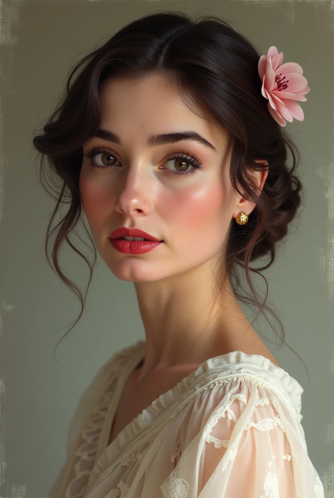 Audrey Hepburn as Snow White in a realistic human portrait