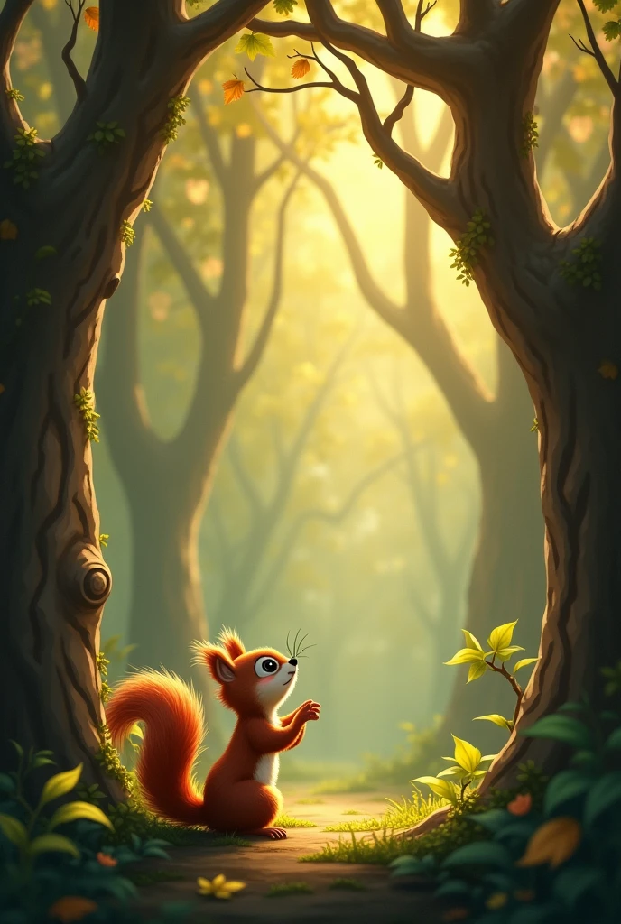 A squirrel that is looking for an owl's nest