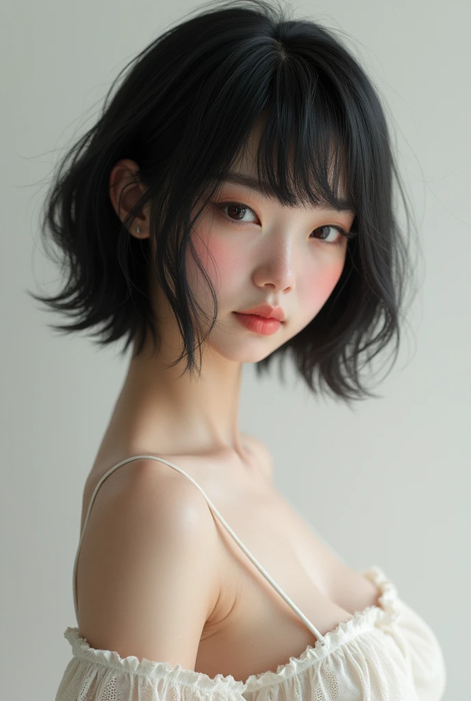 Nude thin white short black hair girl