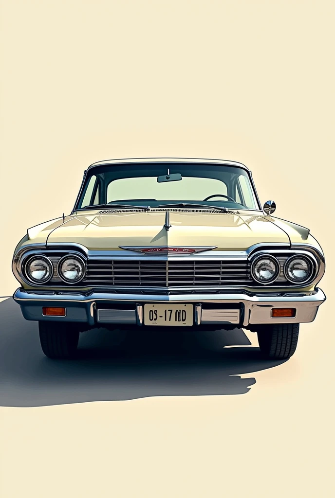 I would like you to make the GM Opala car facing the screen in a drawing style
