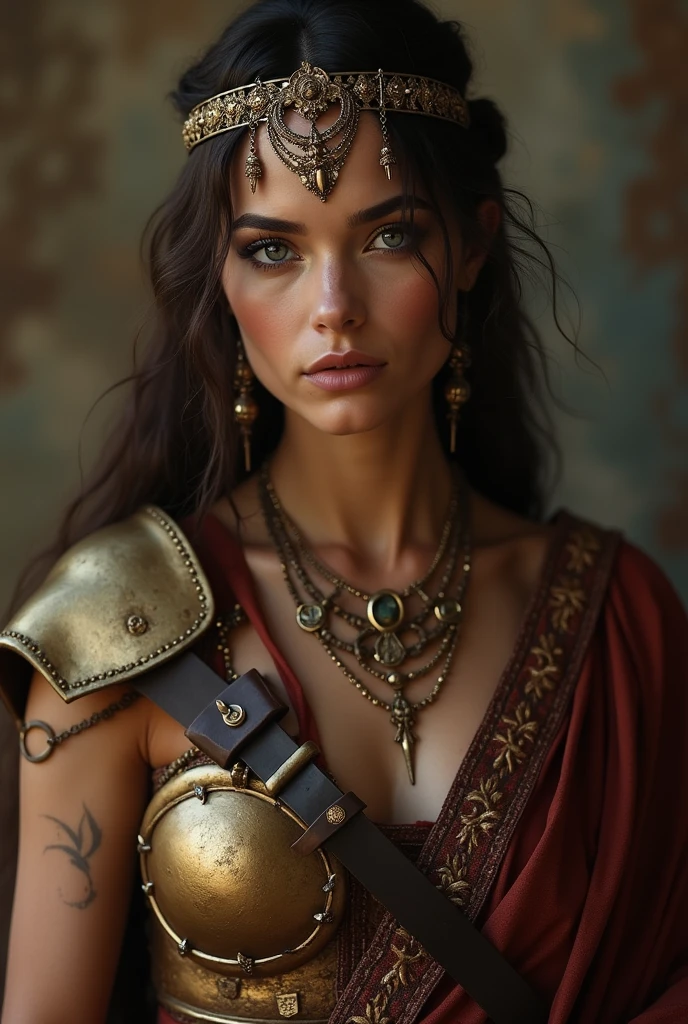 I am the warrior of antiquity having faith in war and peace my body has suffered and has scars of war you can see the pride in my eyes my vision of faith and my attire of war but hope for peace , The most important message is that women can be our best leaders. , 24 k rules of thirds light and dark shadows of volume unique work masterpiece