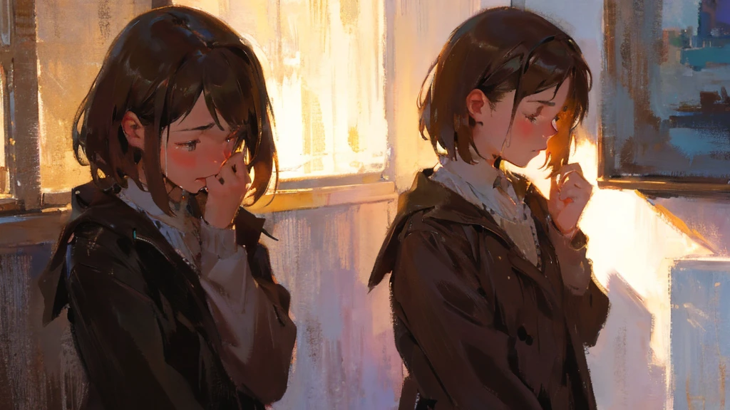 solo Girl crying. Romantic lighting