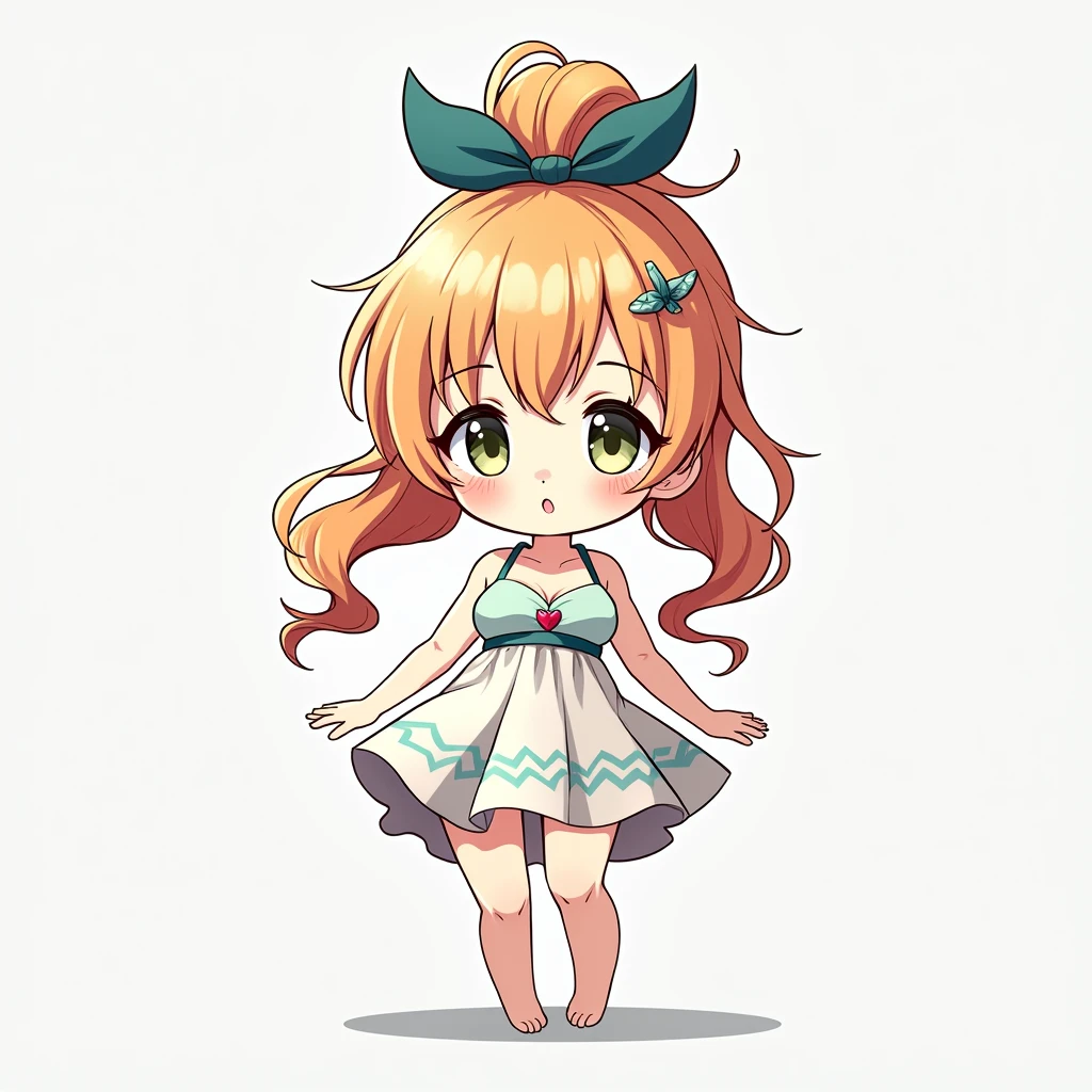 A Anime chibi girl, detailed hair, detailed facial features, large expressive eyes, delicate skin, wearing sexy dress, serene expression, detailed background, natural lighting, vibrant colors, (best quality,4k,8k,highres,masterpiece:1.2),ultra-detailed,(realistic,photorealistic,photo-realistic:1.37),concept art