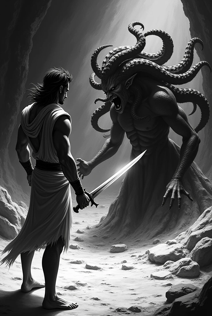 (extremadamente detallado, obra maestra, La mejor calidad), Estilo oscuro, intense illumination, rostro bello, ciborg, torso desnudo, cables enchufados por el cuerpo, lengua larga, tentacle, deforme, monstruoso, interior de una piscina de agua verdosa, imagen submarina, alien con Colmillos finos, pico de pulpo amenazante. manchas de tinta. Rococo composition. Luz de caravaggio