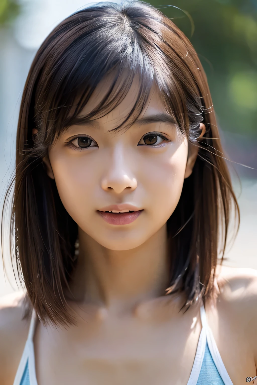 (Hyper Reality: 1.35), (Realistic: 1.4), A beautiful Japanese woman, smile, Girl is a surfer, alone. (((No makeup))), masterpiece, 最high quality, high quality, alone, Very good, Puberty, Only one girl, (Well-trained slim body:1.2),athlete, muscular, slim body, breasts apart, (最high quality)),((Very delicate and beautiful)),((Very shallow depth of field)), ((Incredibly shallow depth of field)). Familiar, ((Very delicate and beautiful)), (((Very shallow depth of field))), (((Unbelievably absurd))), dark brown hair, blowing boyish bob hair, shag messy hair, wolf cut, big hair, Windで揺れる髪, Slim body type, (((small ))), Looks like a salon model, Cool face, Neutral facial features,(ecstasy:1.3) ,(slut:1.2),(vulgarity:1.3),(fucked silly:1.1),(steam:1.1),(Wet:0.8),(trembling:0.8),(tears:0.7) ,(drooling:0.6),(sweat:0.8),open mouth, The woman's eyes are in focus, poor, {Particles of light}, Detailed Background, Soft lighting, (dramatic), sunset, very beautiful sunset, Realistic, (blurred background), (((11 years old))), (((Wind))), ((Movement)), ((emotion)), ((colorful)), ((Baby Face)), Wither, sea background,whole body, full body, nsfw,, nsfw, A translucent light blue material with a metallic sheen, Ultra-small low-leg bikini panties, ,High neck, turtleneck, halter bikini, (((The underboob is visible))), Erotic dynamic pose, Sex Appeal,