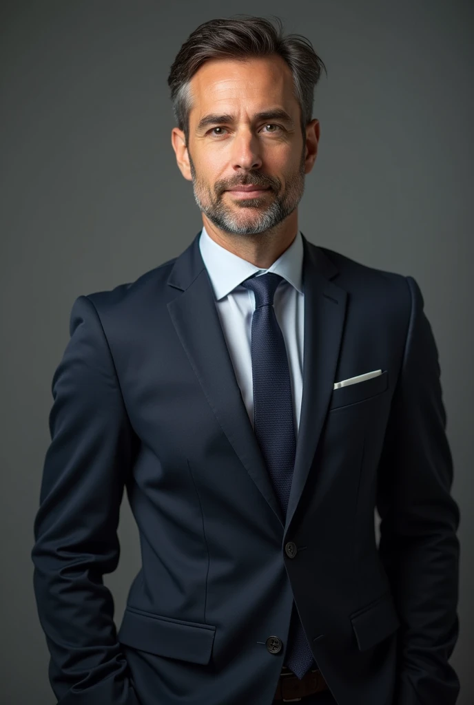 Robust and self-assured looking man with a professional and serious attitude dressed formally in a suit with a confident expression 



