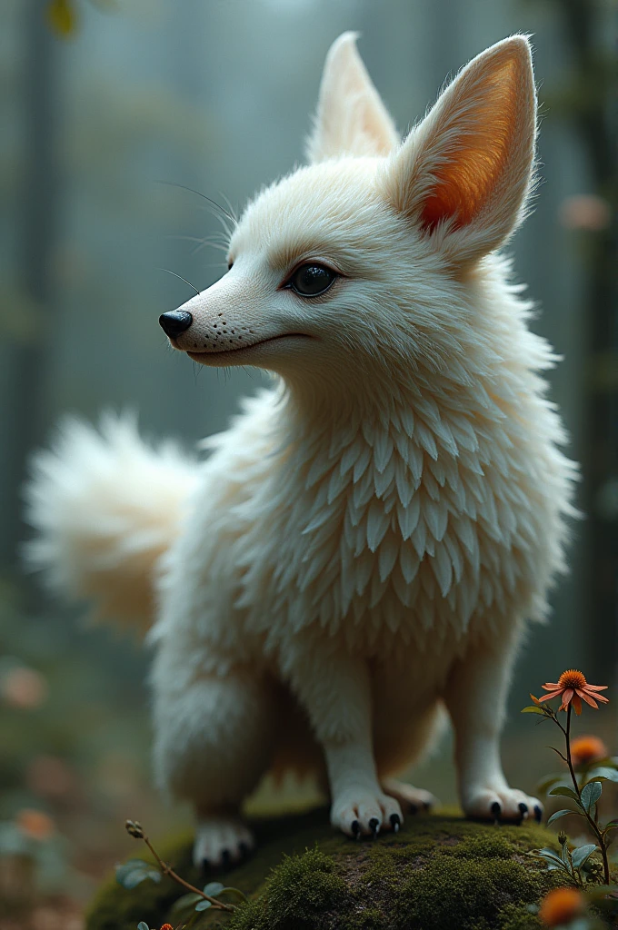 Gulons are unique creatures that have some sort of mix of animal varieties, like the shape of the dog's body with some feather-like hairs and a fox-like tail; the gulon's head is obscured with some cat-like features, as a beak, half-closed eyes and feathers