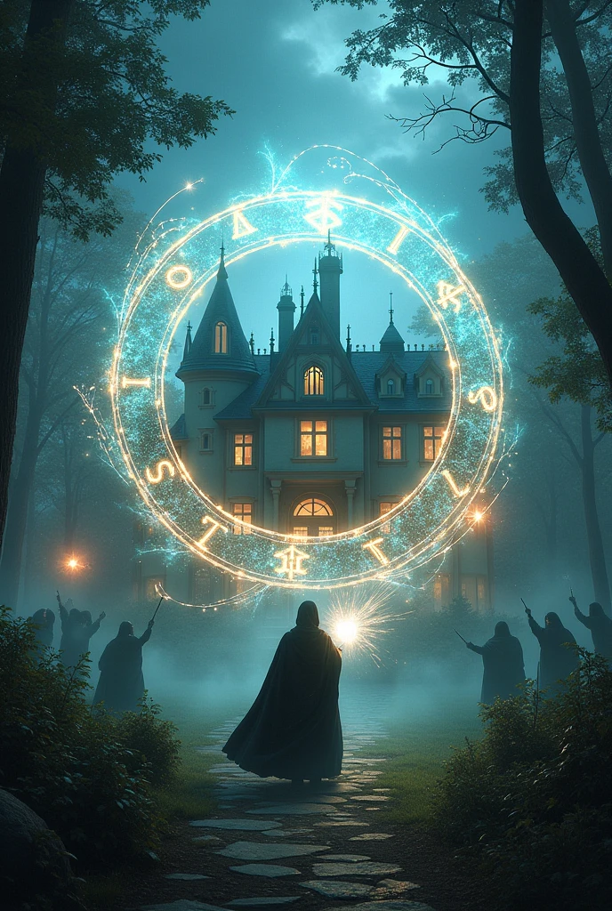 Me creating a magical protective shield over my mansion that is attacked by Death Eaters