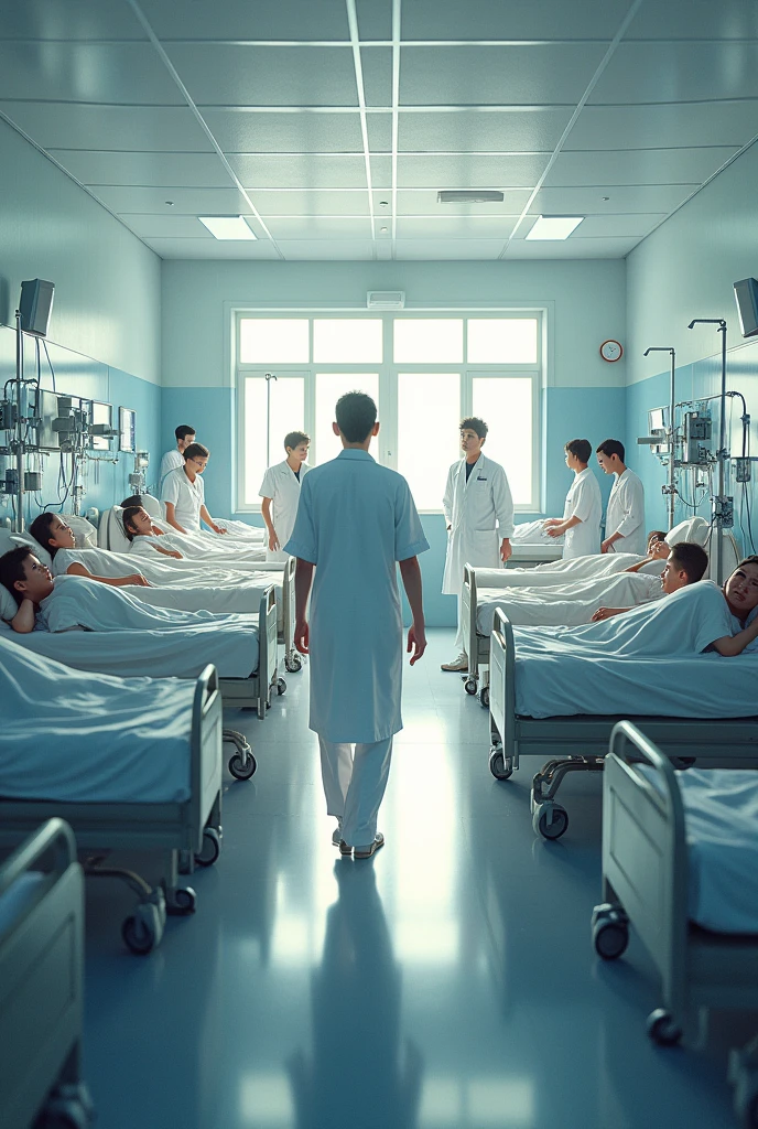 Looking into the hospital ward