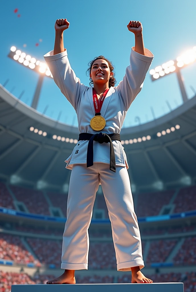 
Rafaela Silva winning the gold medal at the 2024 Paris Olympics in judo 