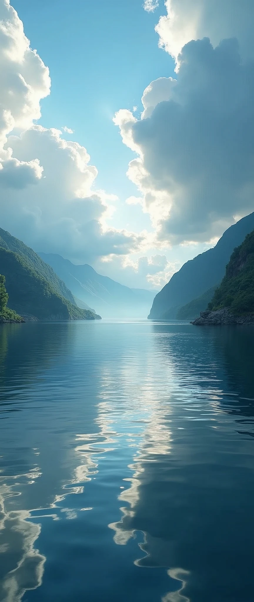(masterpiece:1.2,Highest quality,Ultra-high resolution,Very detailed,Realistic,RAW Photos:1.2,Elaborate photos),8k,wallpaper,(Ray Tracing),Japan,(Majestic river,Beautiful water surface,Diffuse reflection of light,Calm,Healing),A photo that embodies the flow of clouds and water