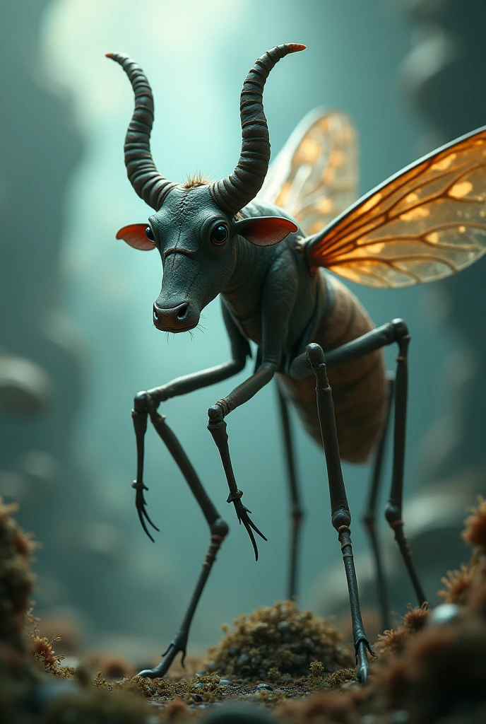 A mosquito with a cow's head