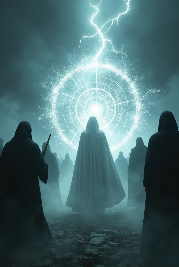 Several Death Eaters attack me and I protect myself with a magic shield, causing my cloak to turn white.