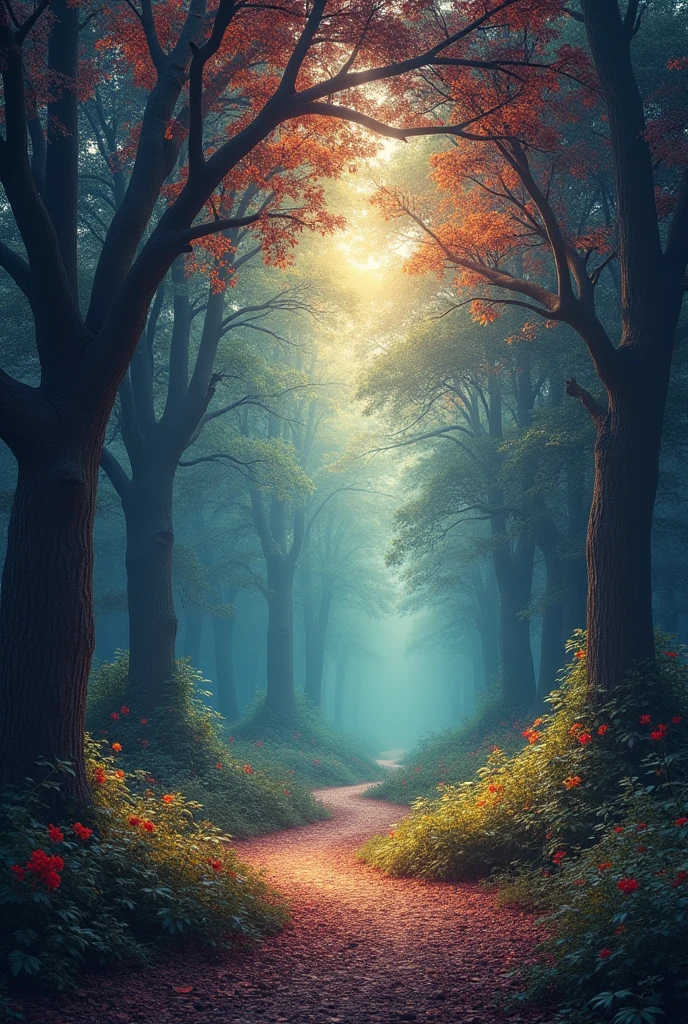 I am the hope of the magic forest that is waiting for the entrance of the new world in the magic forest , very royal style magical colors , 24k photographic composition unique pieces pieces of art rendered in photoshop finishes similar to those of photoshop art in image