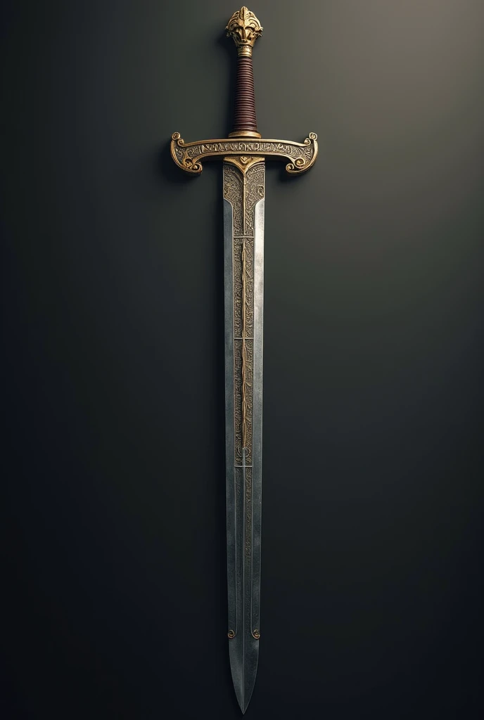a long sword resembling the Greek omega