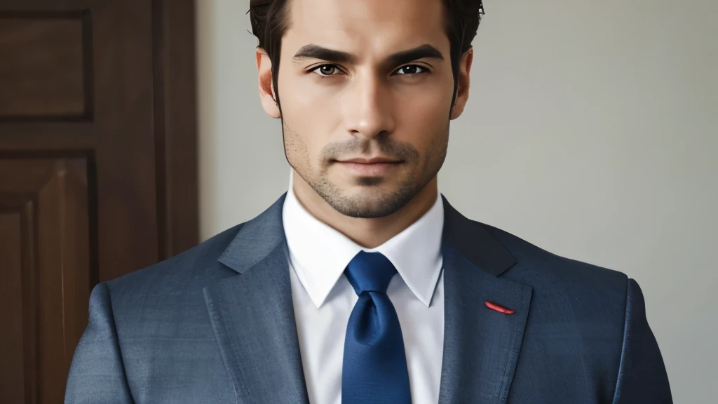 (Better image quality) face of a man, with dress clothes ;very realistic image .