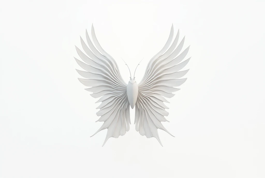 White illustration, vertical symmetry
