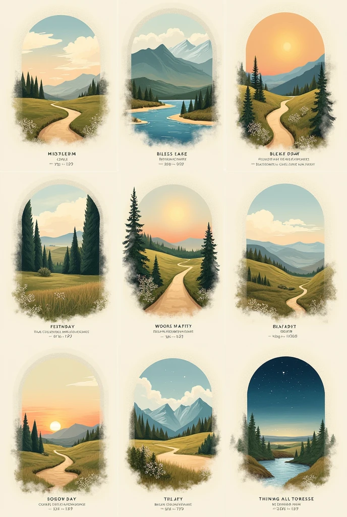 A text that says : "blessed" accompanied with each day of the week, each one has a biblical verse and a landscape in the background