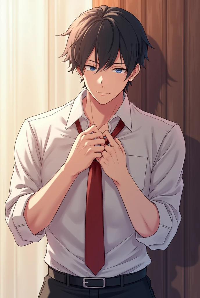Male anime character marking his penis