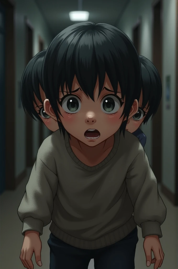 The of approximately 4 to 6 yearss at her with very scared eyes and behind him his younger brother of about 3 years old