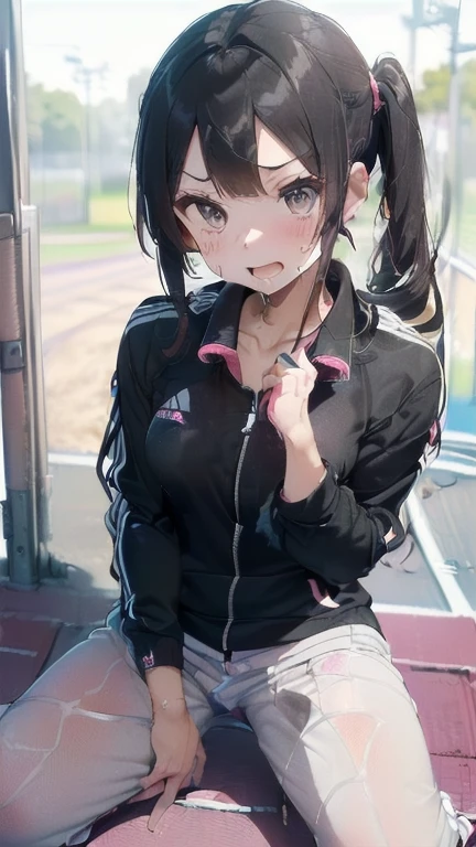 (must be follow these prompts:2.2),masterpiece,best quality,extremely detailed,(in her clothing:3.5),(in her track suit clothing:3.6),(adorable expression:2.5),(usual face:2.2),(displayed one girl on single picture:2.4),(black hair:2.1),(ジャージを着用している身長が低くて少しふくよかなHigh school girls:2.2),(そのHigh school girlsはあどけない印象だが臭い精液をかけられたジャージの上着とズボンをそのまま着用している:2.1),(そのHigh school girlsは湧き上がった性欲に対してジャージを着たままでこらえている:1.4),(A tough training session with sweat, semen and love juices gushing out:2.3),(Whenever I lose a match, my coach punishes me by making me cum inside her vagina all night long.:2.5),(そのHigh school girlsのジャージを着用している全身には性的絶頂に達しながら分泌されたぬるぬるした分泌物がまとわりついた:1.7),(そのHigh school girlsは性的に興奮した男子部員に脱いだジャージの汗の臭いを嗅がれたり精液をかけられたりしている:2.5),(そのHigh school girlsは着用しているジャージにだいぶ前に射精されたのでしみこんだ精液がやがて琥珀色に変色している:2.3),(libidonous tumultus are happened on her under her track suit:2.2),(そのHigh school girlsのジャージの股付近は汗と愛液のために臭くなっている:2.6),(そのHigh school girlsはInnocent faceでとても可愛い:1.9),(淫らな愛液がそのHigh school girlsのジャージのズボンの内股を伝って滴っている:2.1),(そのHigh school girlsのジャージに覆われたおっぱいは強い淫欲のせいでパンパンに膨らんでいる:2.4),(men's elected twangers were inserted her to the depth:2.3),(もちもちした丸みがある身体の精液臭いHigh school girls:2.3),(she was already stroked up to the depth intervaginal sensuous spot:1.8),(notably buldged up her inner labia majora:2.6),(A young, shy moan:1.5),(having big breasts in her clothing:2.6),(運動中のあどけない印象のHigh school girls:2.3),(そのHigh school girlsは身長は低いがほんの少しだけむちっとした身体をしている:2.1),(The crotch of his tracksuit pants is discolored with love juice stains.:2.5),(そのHigh school girlsはズボンの下に隠れて見えないそのマンコから愛液を滴らせながら痙攣している:1.8),(そのHigh school girlsのむちっとした太股をしっかり包みこんでいる臭そうなジャージのズボンは淫らな分泌物のために湿っている:2.0),(そのHigh school girlsは股間がドロドロになってもそのジャージのズボンはしっかり履いたまま耐えている:2.5),(ズボンの上からいつも自分の股間を押さえているHigh school girls:1.7),(A moan filled with childish embarrassment:1.5),(そのHigh school girlsのジャージに覆われた乳房や乳首は強い淫欲のために張っている:2.4),(そのHigh school girlsは真面目に練習している:2.5),(そのHigh school girlsの脚は短くて太い:2.2),(High school girls:2.2),(she looks like japanese idol:2.3),(Tracksuit pants are made of a durable fabric that will never tear.:2.3),(Her breasts are completely hidden under her jersey:2.4),(she looks like a lolita:2.0),(これらは他の誰にでもなく全てそのHigh school girls自身に降りかかった内容:3.5),(Make sure to depict the face:5.3),(Calm expression:4.3),(Innocent face:3),(そのHigh school girls一人だけをしっかりと描いた:3.3),(登場人物はそのHigh school girlsのみ:4.2),(Portrait Style:5)