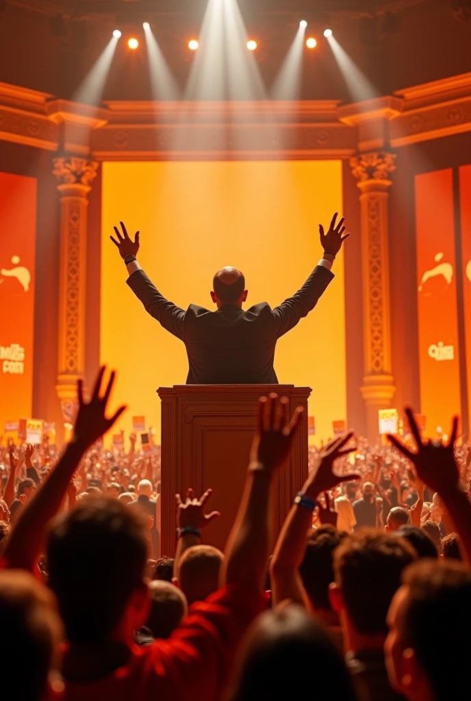 A photo of me winning the elections with my orange party