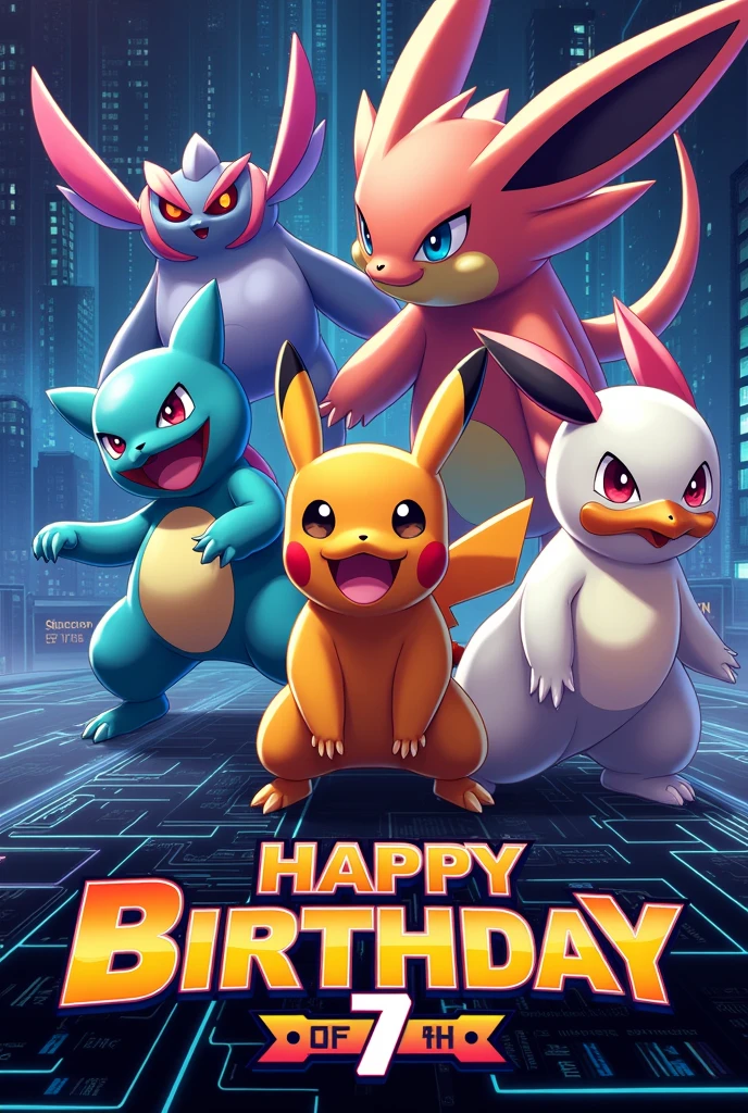 Editable pokemon 7th birthday invitation. It can't be a cute invitation