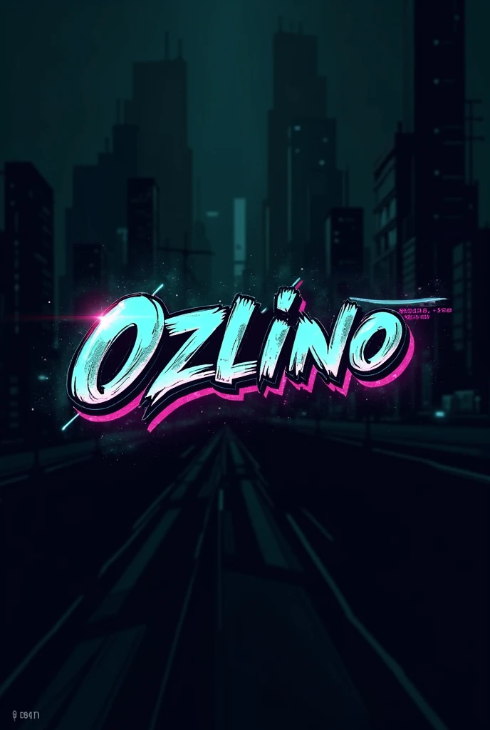 Um logo usando o nome Ozløno estilo cyberpunk