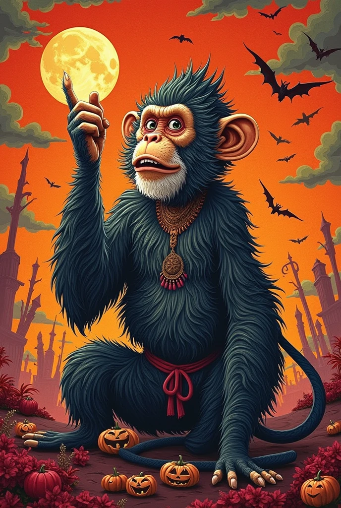 Horror Halloween Carpet Living Room Carpet(large)Multi-colored Monkey King Sun Wukong