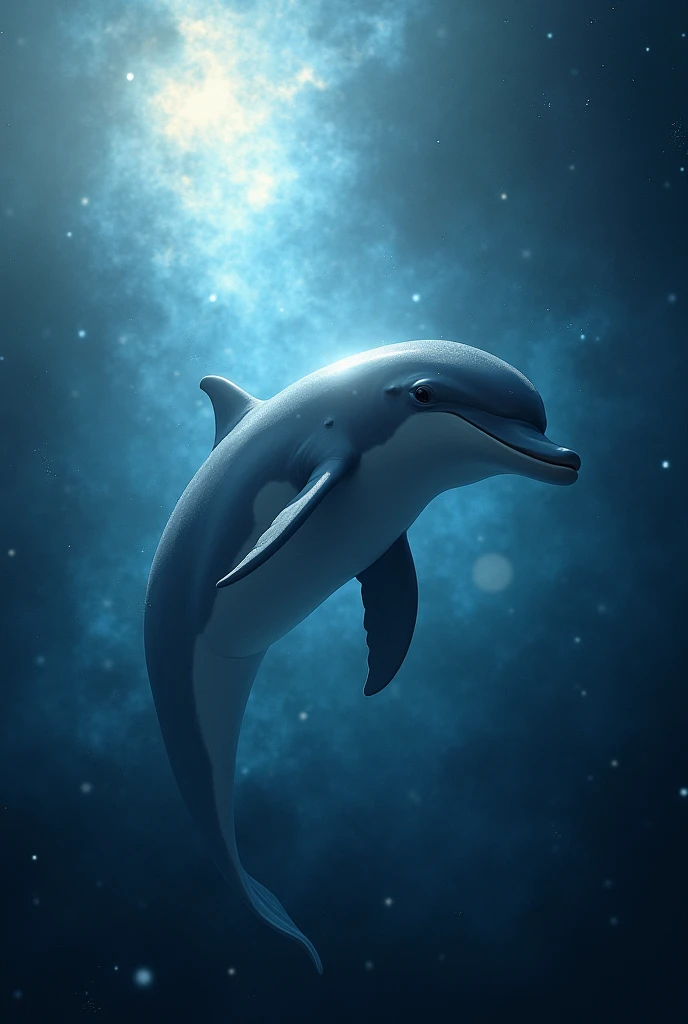 Realistic Dolphin, Space, Swimming, God々Light from above