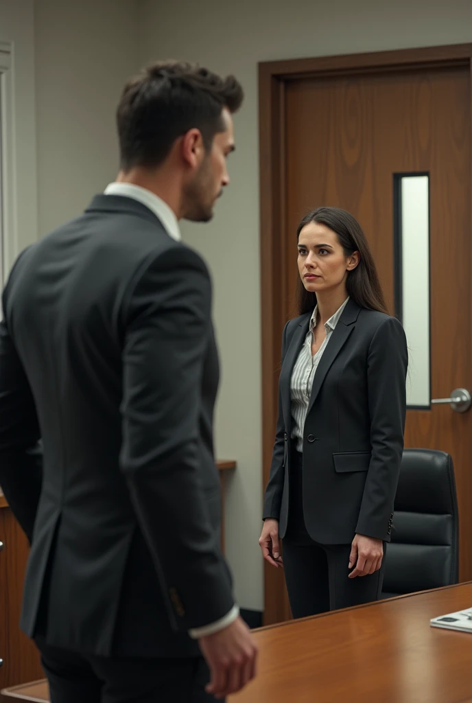 A boss sending a secretary to clean a bathroom