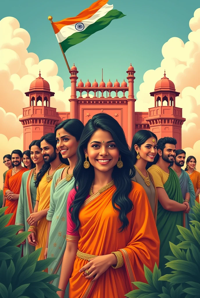 Create a poster for India's Independence day celebration