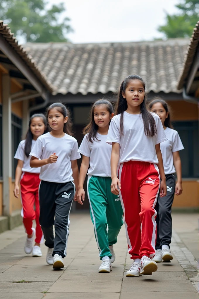 Malay school girls wear puma pants