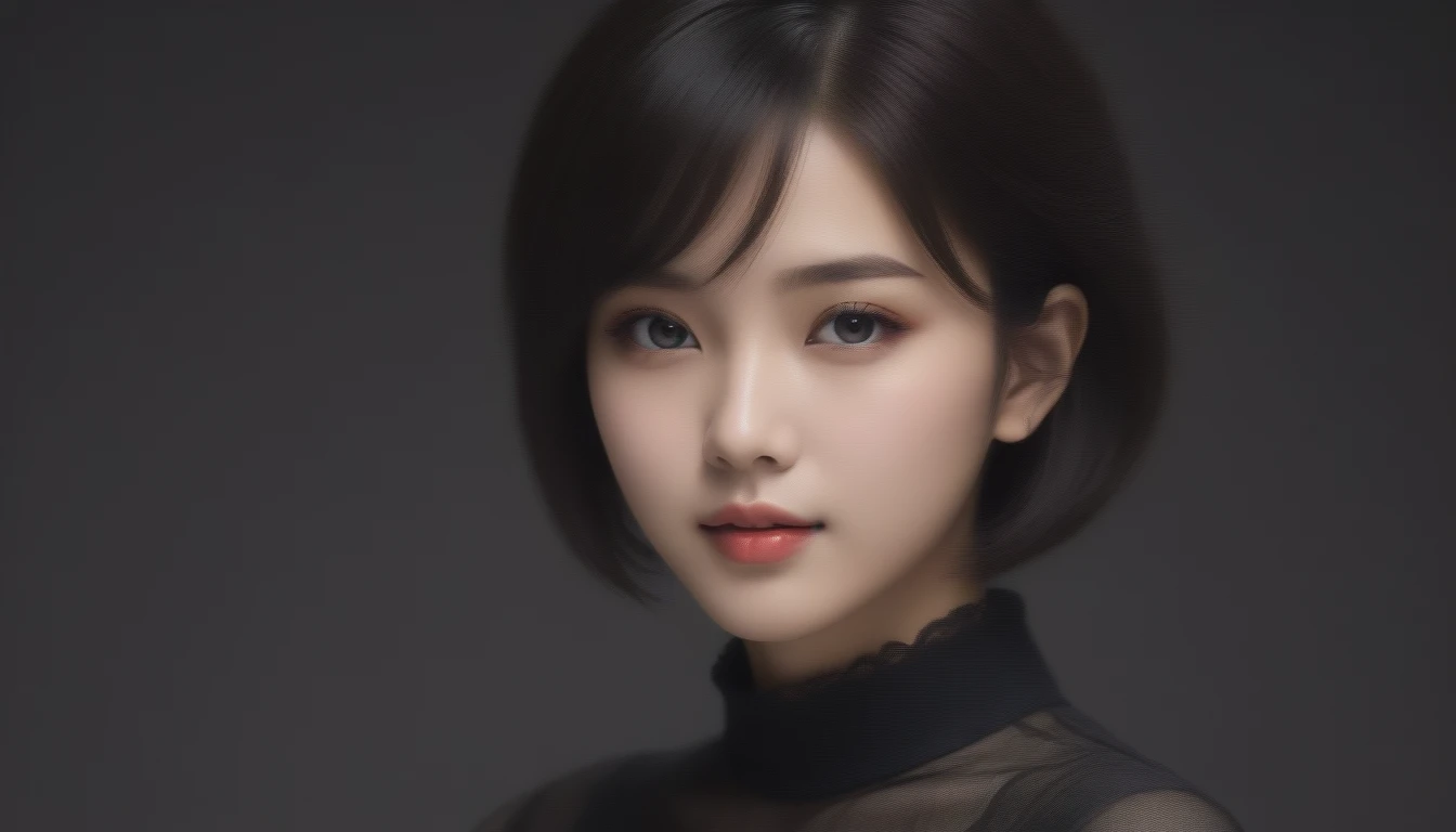 8k, Ultra-high resolution, Highest quality, masterpiece, 三分割法によるphotograph,Surreal, photograph, 1 Girl, (16 years old:1.3), pretty girl, Cute Face, 細部までBeautiful Eyes, 細かくdetailedに,masterpiece,One Girl:1.2,Japanese female announcer,extream close up,smile,Black Hair,Bowl cut(Ultra-realistic) , (figure), (Increase the resolution), (8k), (非常にdetailedな), (best figure), (Beautiful attention to detail), (Highest quality), (非常にdetailedな), (masterpiece), (wallpaper), (detailedな顔), alone,1 girl, Looking at the audience, Subtle details, detailedな顔s, In the Dark, Deep Shadow, Modest,Pure Erotic Face Ace_v1, smile,Attractive girl、16 years old、(Perfect female body:1.4)、(女の子のポートレートphotograph:1.4)、(Photorealistic images:1.4),Fantasy art,(Beautiful Face:1.4),Beautiful and attractive eyes、Beautiful Eyes、(Tight waist:1.4)、(9 Beautiful girls with perfect body proportions:1.4),Red lips,(choker:1.4),Looking at the audience,(((Ideal body type))),A-cup small breasts :2,、Portraiture:2、Perfect Anatomy、鮮明なdetailed、detailed,Fashion magazine cover,Thin lips,Gray background ,完璧でBeautiful Face ,完璧でCute Face, Skin with attention to detail, Perfect limbs、Narrow waist,Looking at the audience,(((Ideal body type))),A cup small breasts :2,Portraiture:2,Perfect Anatomy,鮮明なdetailed,detailed,Surreal,Light and shadow,spotlight