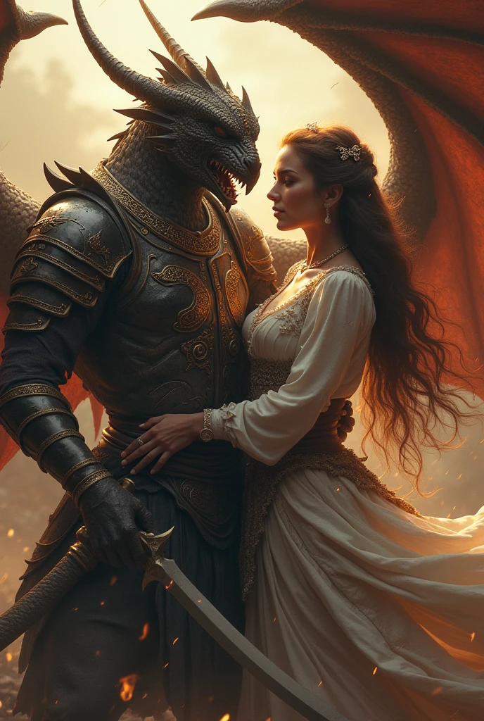 A warrior being fucked by a semi-human Dragon God