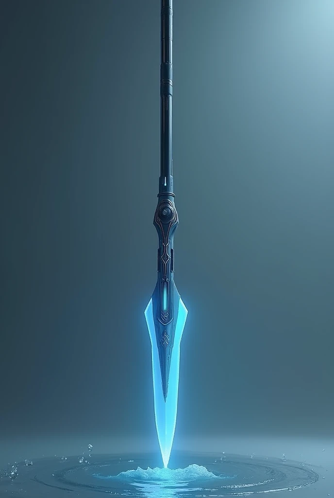 The iron spear is modern and has the power of water, suitable for women to use. The spear blade is blue, and the spear blade is slender.