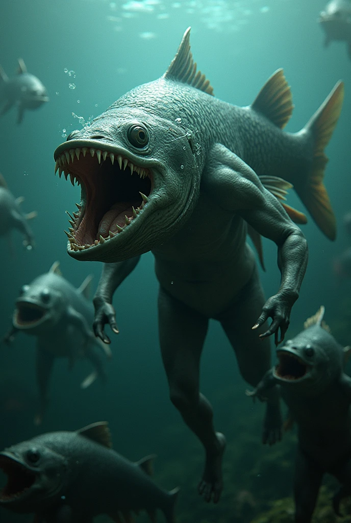 Piranhas turning into humans 