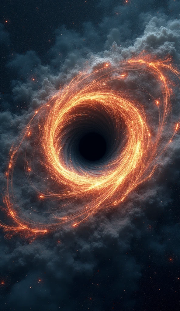 symbol " unlimited ", An illustration that embodies human stupidity and greed, Einstein's deformation diagram, Background Galaxy, Black Hole, Graphics CG Digital Art