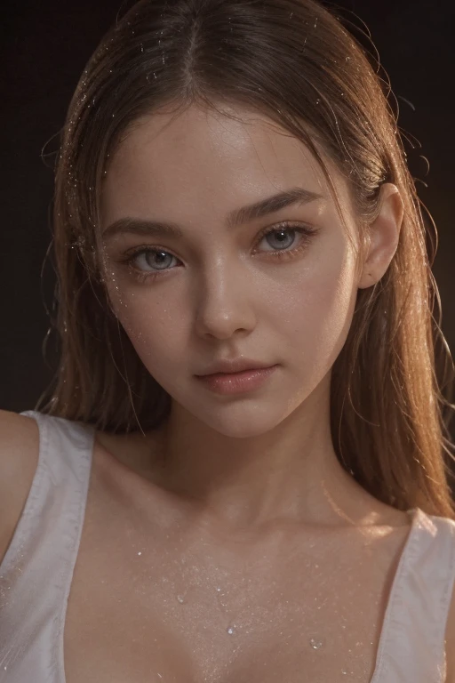 Slow-deep-processes Quality-Images focused, base Top-5-stars, Generate rating-score>98 ai-Criteria, seduction sexy Model body posture, persuasive sweetness aggressive, Demonic Worship, anti-god, Devil servant, Satan-slave, hormone-drugged-peak, demonic Aura, free-float floa- onair void,
1st priority breasts(J40)-Shape-components-structure-focused, Elegant impression on the chests nipples, Evidence of sexy features, natural young breast-J40 drop-shape, nice-areola-shadow, breasts clear shape ,
2nd priority extreme-thinning-epidermis transparent clothing,
3rd priority face-components,
4th priority resources on turquoise-blue-Eye-iris-pupil,
Low priorities and low qualities on others objects,
J40-24-35 firmed body, height-175cm weight-58kg, young-vagina-labia-shape-shadow,
Long Hair Hazel white Gold light-brown, rich Body Quality, 1girl, Solo,
All Wet-Pajamas from WaterSplash, skin-underwear, pure bright-color-white-Pajamas short-Tulip-Organza-1.layer-Skirt, epidermis Thin, see-through , fabric-transparent,
bright round wide big eye x1.08, detailed eye, high quality moist eye, large clear pupil , Light-lighting-high-definition-eyes, big-light-glowing-eye,
Body arouse tighten, face-blush, anglic glow skin, high Dopamine hypersexuality,
young 16 year old, no face wrinkle , natural balanced tight v-face , ulthera sharp shape face, thin asean lip, happy-shy-smile,
Floating in Space outside the world scene, night time,
In the heavy-windy-rain-strom, real fire sparkling splashing , red moon shadow Lightning,
bokeh swirl background, look at camera, front face focused, Looking stare to viewer, half-body down to hip image,Depth Of Field,,