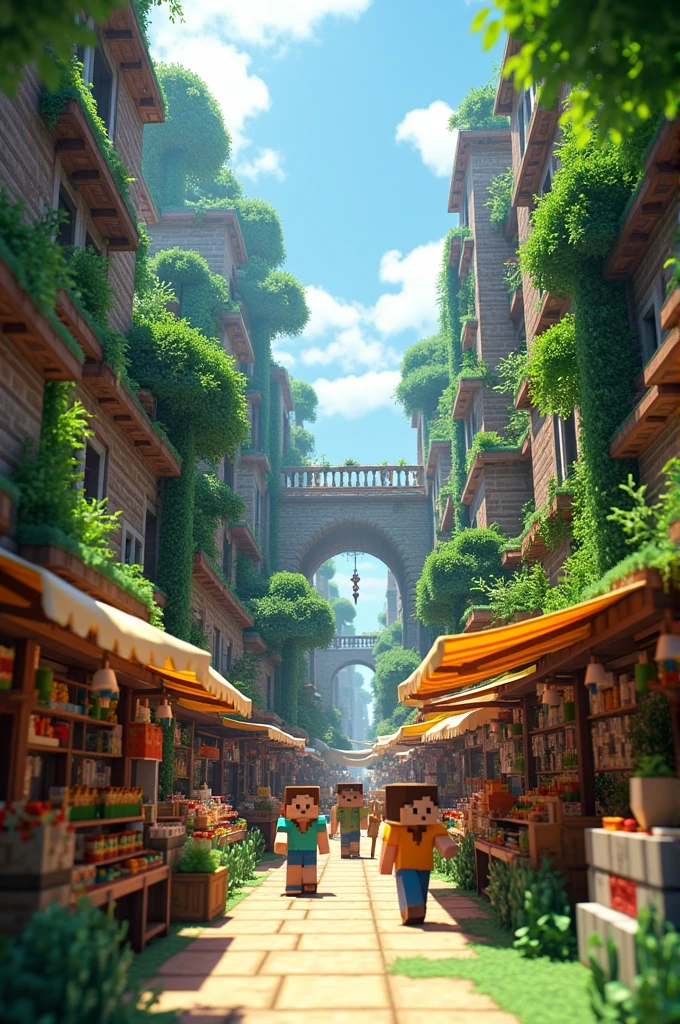 Loja no minecraft num tema hurbana com mais plantas e taus
