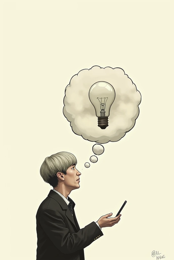 Person B is receiving the message, but their thought bubble shows a completely different image, like a dim light bulb or even something unrelated like a cloud.