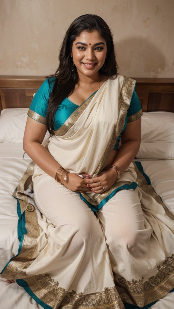 Day scene, full body photo of a plus sized indian woman , teeths visibly laughing face, face, top view, (Masterpiece, Best Quality, High Resolution), bedroom Background, (cum Splash on her face , cum Splash on her face and breasts, Splash of cum on face, cum Splash on her blouse, cum Splash on her eys), hour glass body red lips, lightly makeup,ultra realistic, realistic, look at viewer (cinematic:1.3), intricate details,