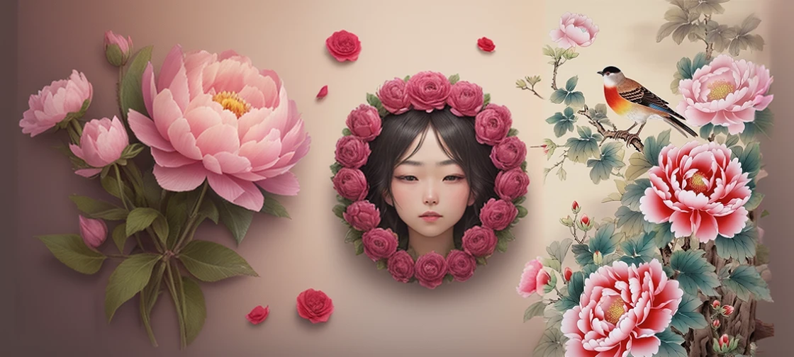 Peony flower,Perfect fusion