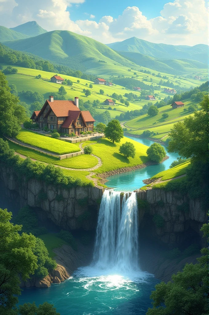 image with "waterfall,FARM AND PASTURES