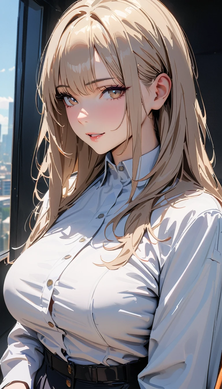 masterpiece , modern, Verism, masterpiece, super detail, best quality, 4K ,((Adult face)), woman,Wearing a white coat,Mature woman