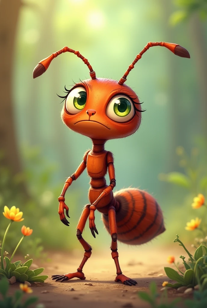 Cartoon of a sad ant