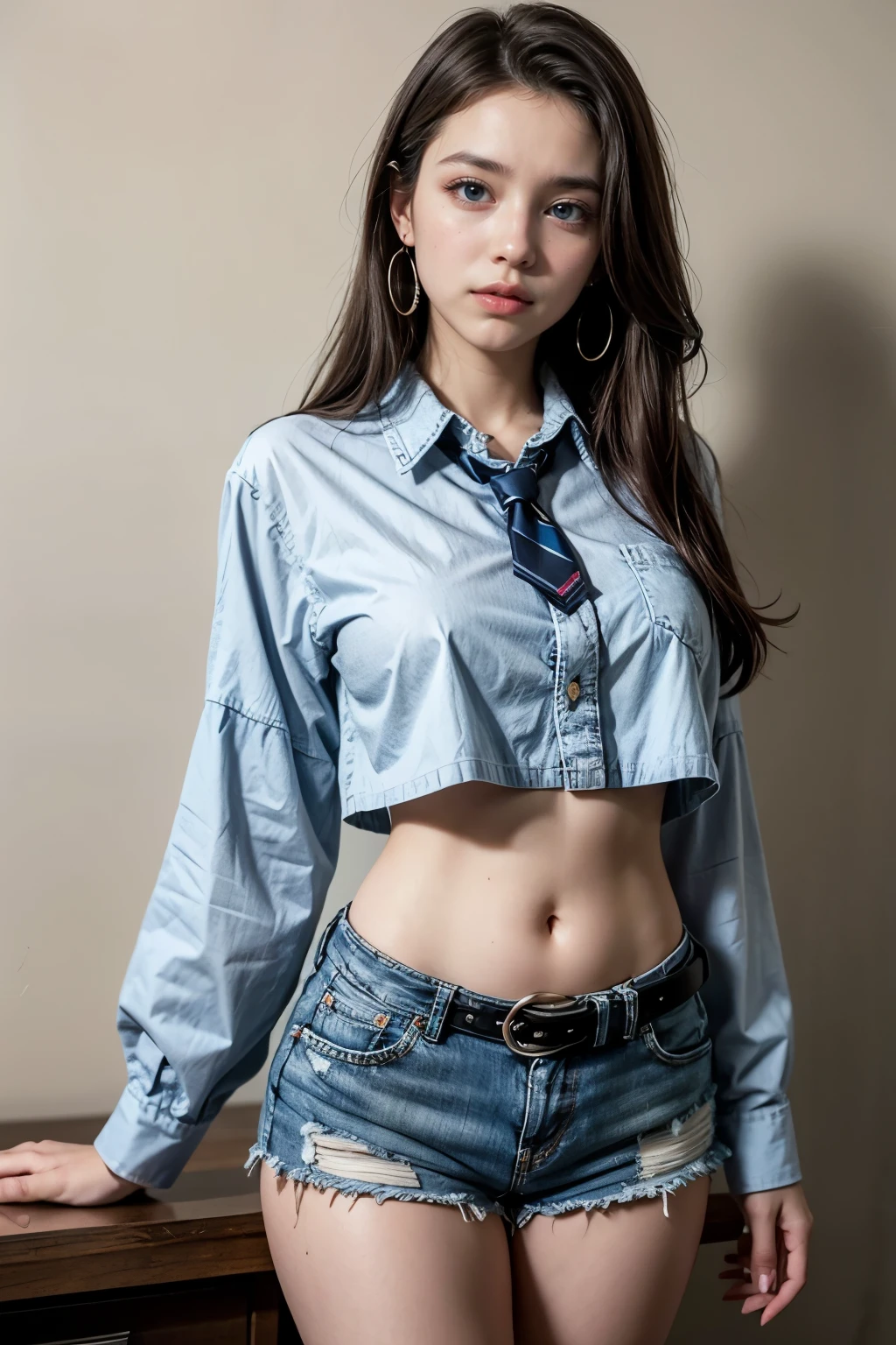 NSFW,4K,((Highest quality)),((masterpiece)),BREAK,((one girl)),(detailed),(in classroom),((One girl)),((perfect anatomy)),nsfw,((nude)),(naked),(()),((flat chest:1.5)),(stare at viewer with stern eyes:1.5),((one girl)),(bitting own lip:1.1),(angry:0.9),nose blush,(shamefull:1.2),(hime_cut hair),(beautiful hair),surprised, ((beautiful realistic face)),((skinny:1.3)),Beautiful Korean Women, Beautiful young Korean woman, Young and adorable Korean face, Gorgeous Young Korean Woman, Korean Girls, Girl cute beautiful face, Portraits of Korean female idols, Young and pretty Asian face, Cute natural anime face,Asian pretty face,((finely detailed face)),((glistening eyes)),((glistening eyes )),((large eyes)),(( pretty eyes)),((A bow tie)),(detailed),Perfect Face,((One girl)), ((clear eyes)),((show nipples)),((beautiful skin)),don't wear anything ,(upper body),(Equal left and right eyes), (nsfw:1.5),(show nipples),(don't wear anything),(nipples facing upwards), correct arm, (frilled panties),((school uniform,Jacket))